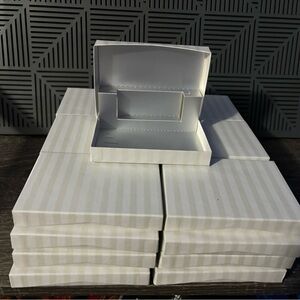 {ULINE} set of 25 gift cards holder boxes - white with pearl stripes